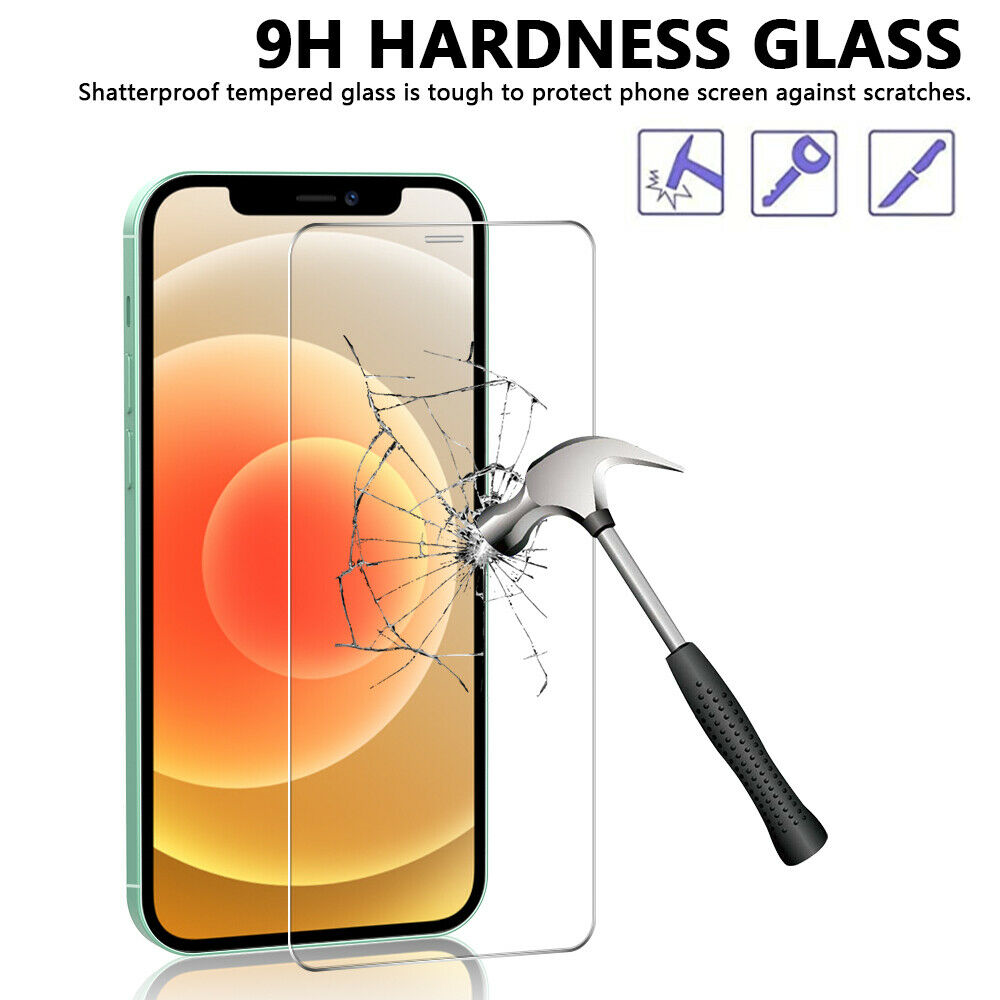 2-Pack For Apple iPhone 12/ 12 Pro/Pro Max Clear Tempered Glass Screen Protector