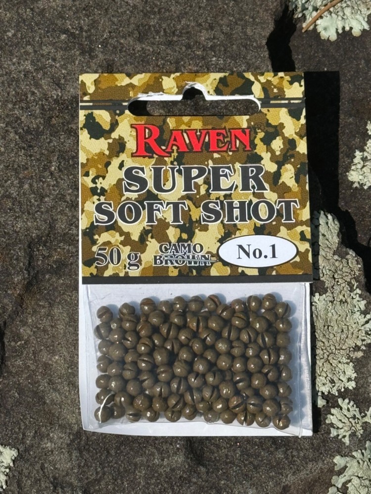 Raven Super Soft Lead Split Shot, Camo  Size #1, 50 Gram Pack