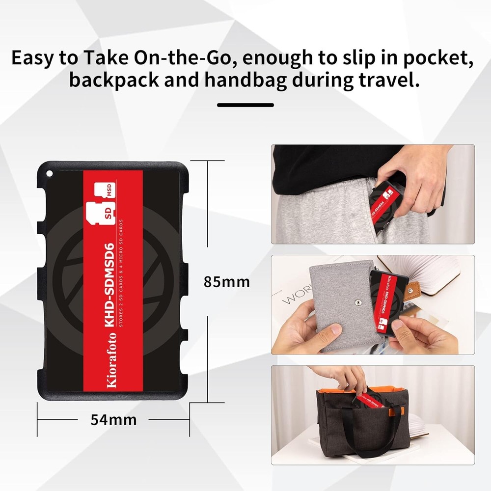 Protective Slim Memory Card Case for 4 SD + 2 TF Cards - Lightweight Design