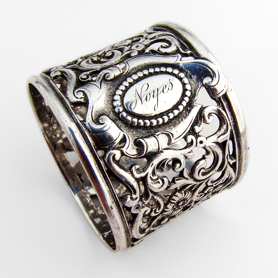 Openwork Napkin Ring Gorham Sterling Silver 1860 Mono Noyes