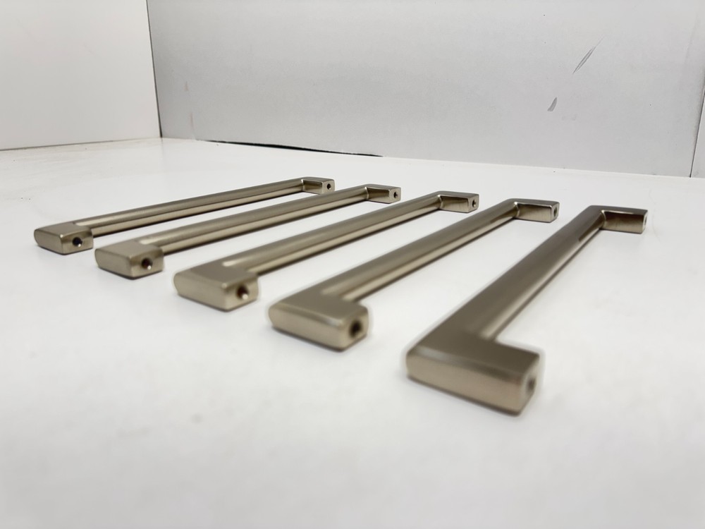 Emtek 8" Centers Trail Pulls in SATIN NICKEL 5-pack Solid Brass *NO SCREWS*