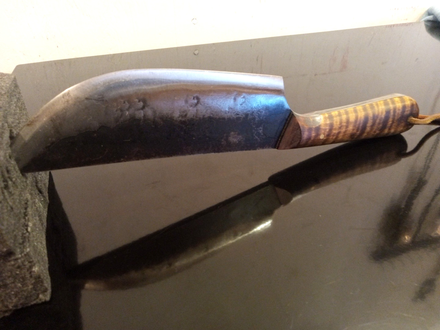 Vintage Custom-HandMade JEFF WHITE 11'' Primitive Camp Knife. Thick & Heavy Duty