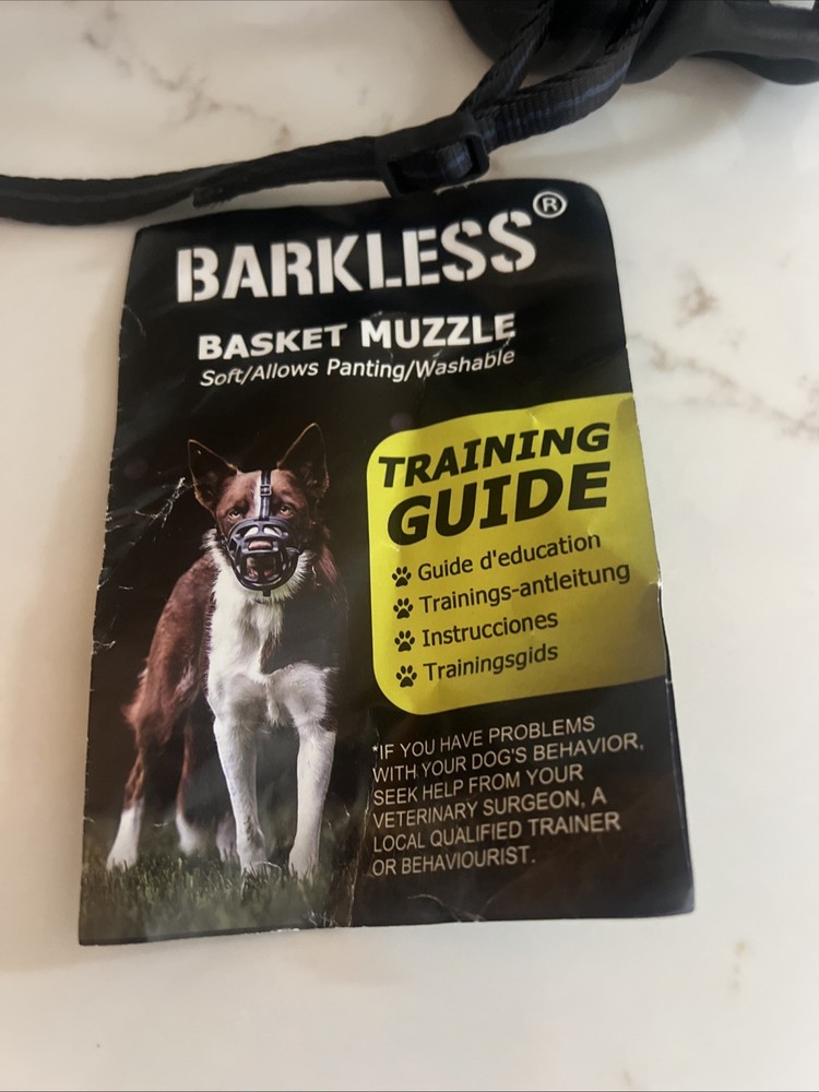 Dog Muzzle 3 Medium Black Adjustable Straps 3M Size