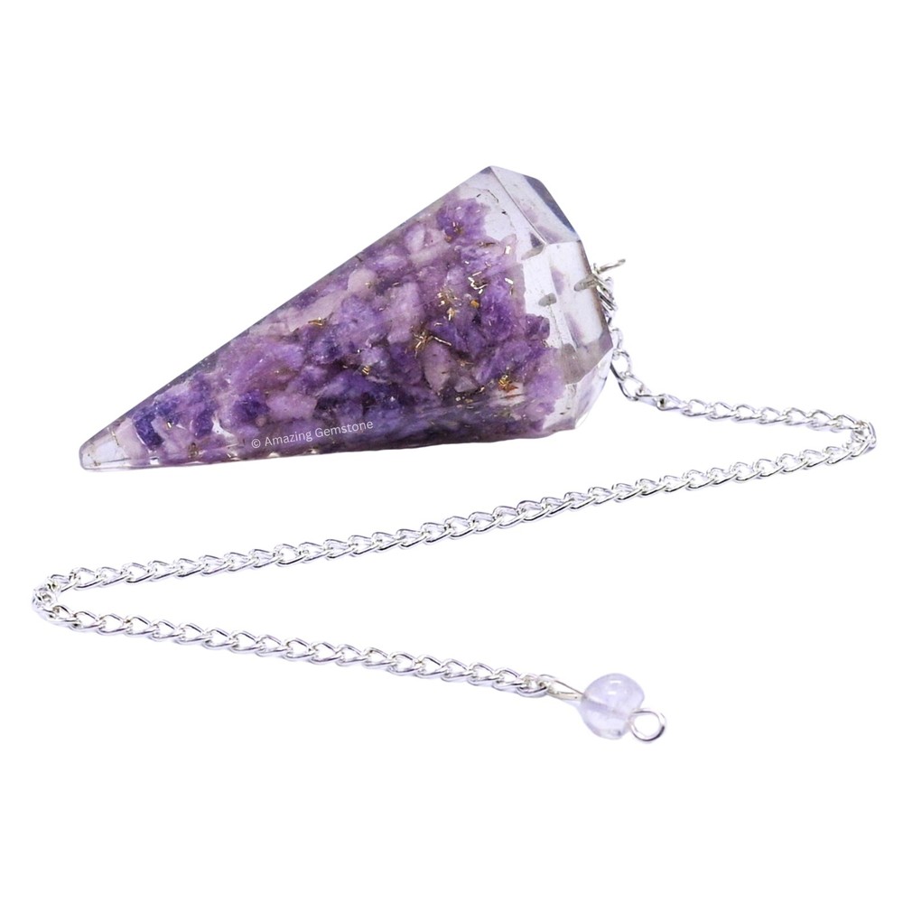 Lepidolite Orgone Crystal Pendulums