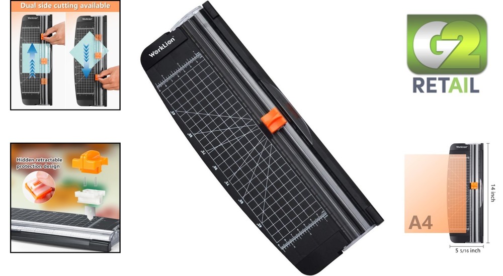 Durable Lightweight Paper Trimmer for Labels & Projects - A4 Cutting Board