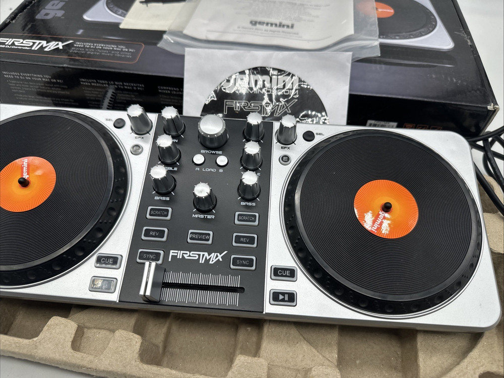 Gemini Firstmix Digital USB DJ Controller For PC for Microsoft & Apple w/ Disc