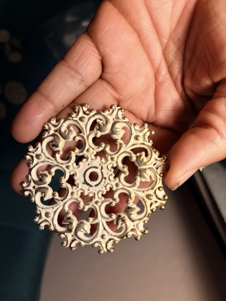 Vintage Provincial Hollywood Regency Floral Drawer Cabinet Pull Knobs/Backs (16)