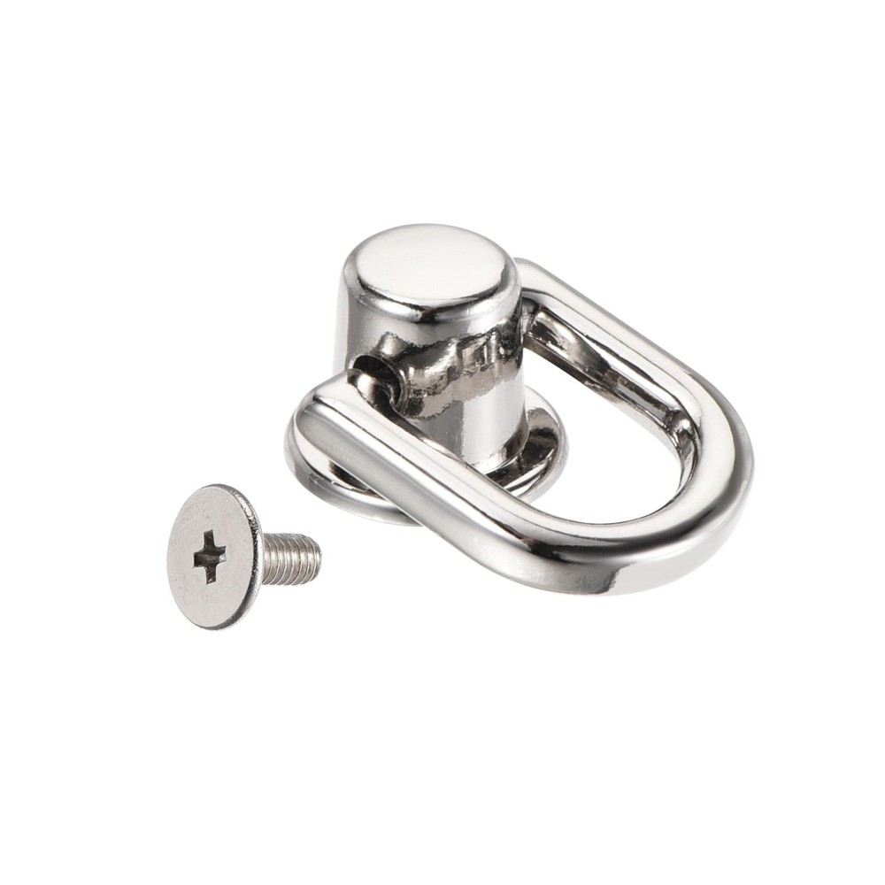 12x10mm Ball Post Head Button Studs with D Ring for DIY Silver Tone 4pcs