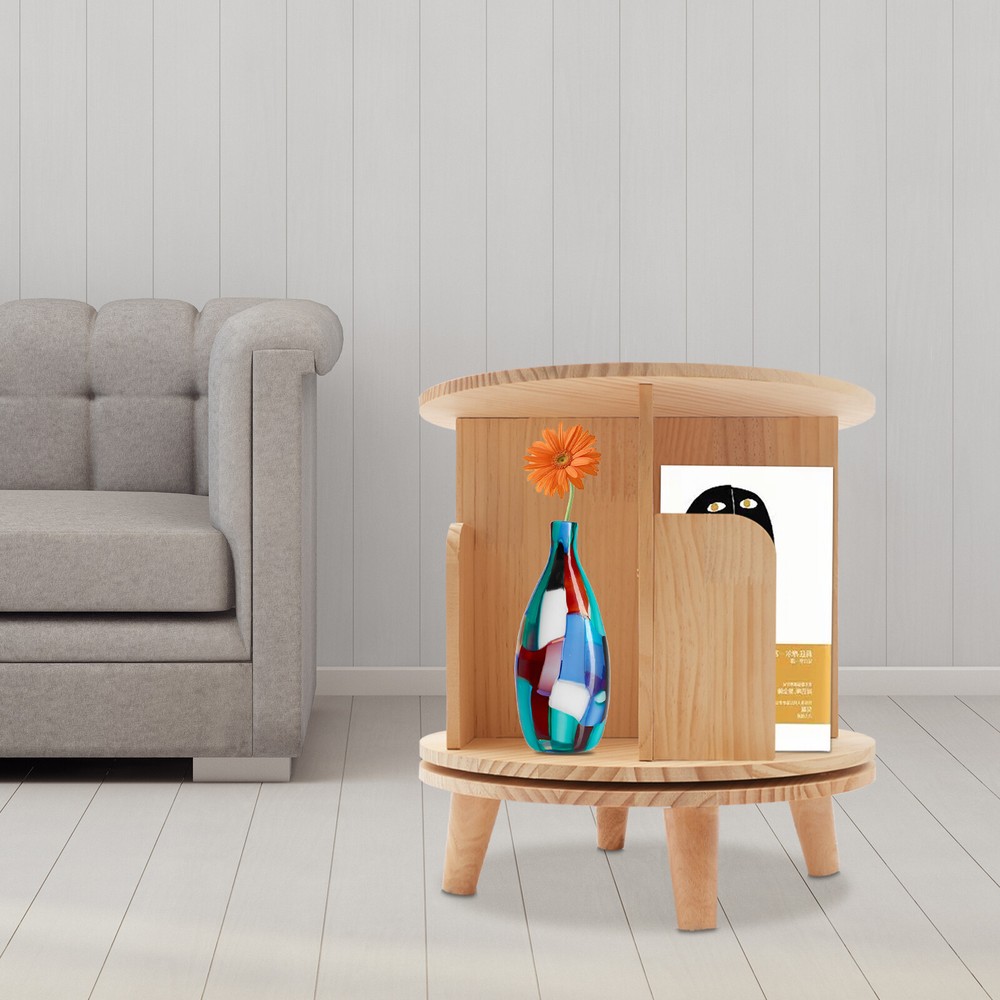 Paint-free 360 Rotating Bookcase Storage Shelf Rack Floor Standing Display Shelf