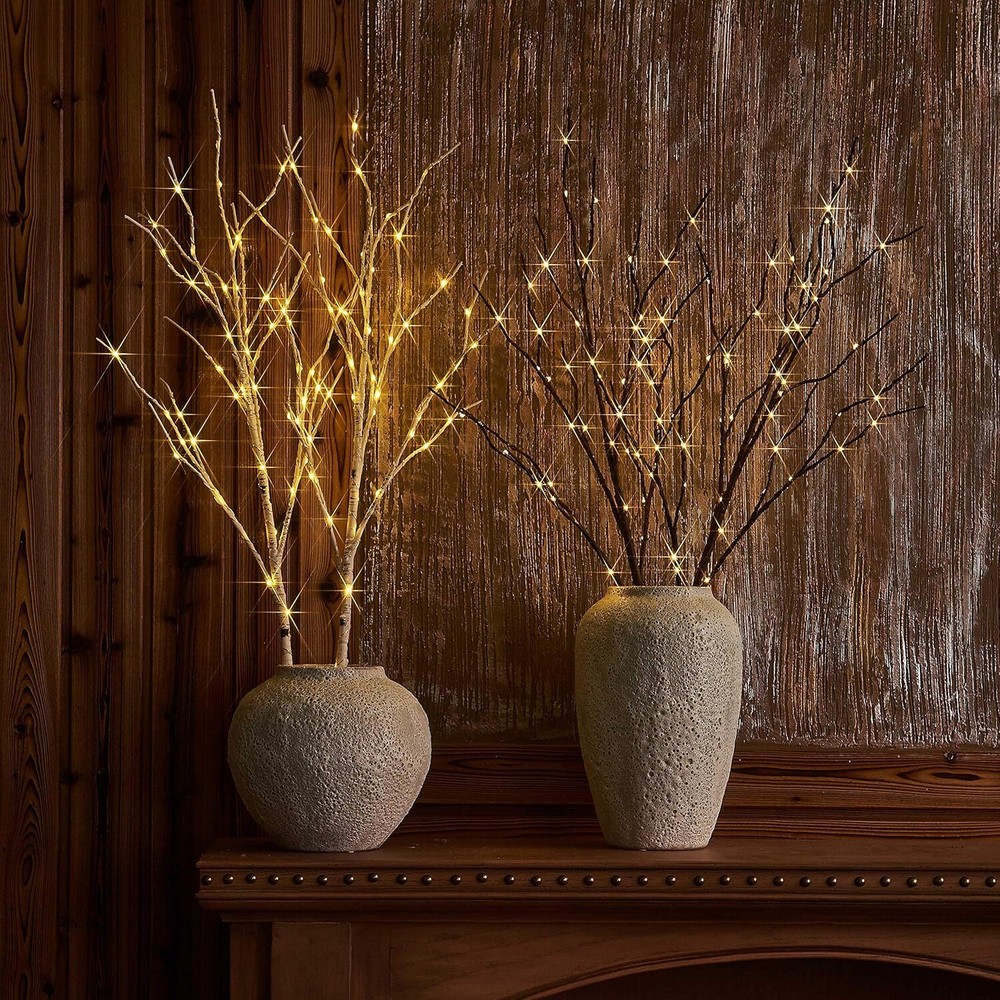 Illuminated Twig with Timer Battery Powered 32IN 100 LED, Artificial Twig