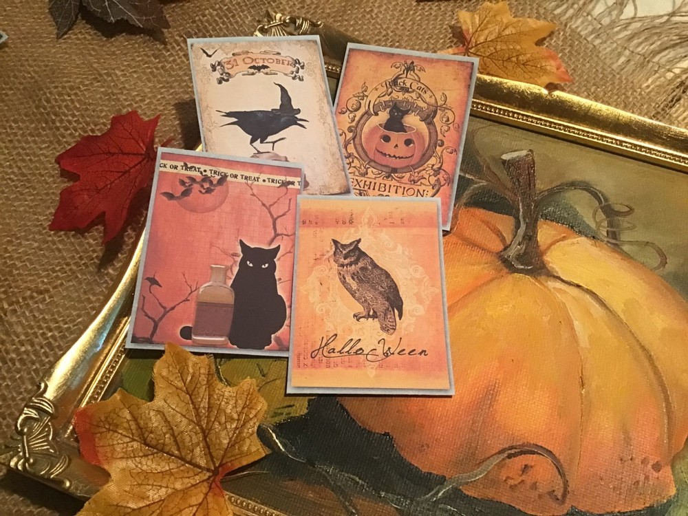 ~ HALLOWEEN Adhesive Stickers/Seals 8 FALL 🎃~