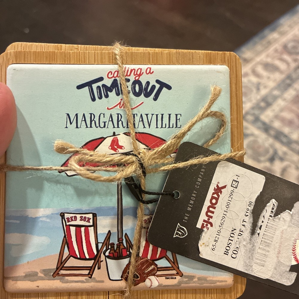 Boston Red Sox Margaritaville Coasters Calling Timeout In Margaritaville
