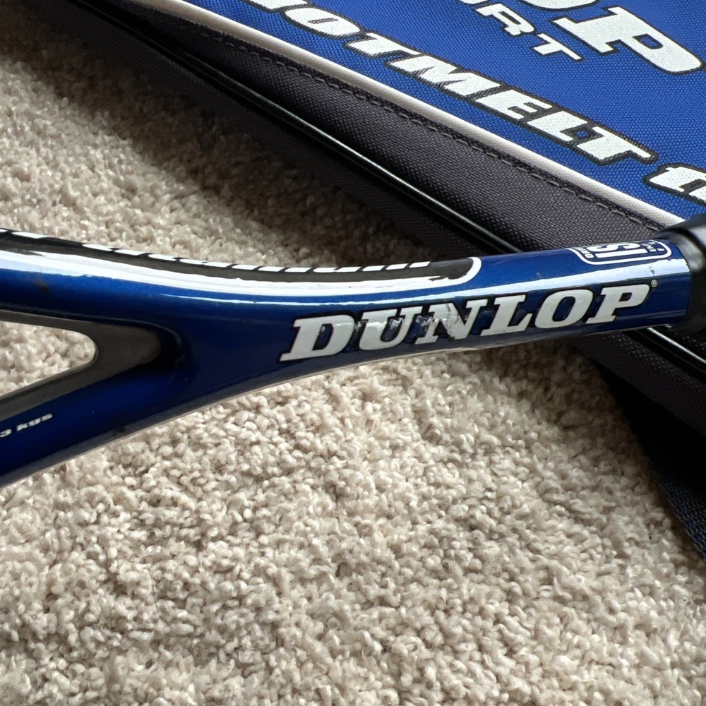 DUNLOP HOTMELT TITANIUM SQUASH RAQUET BLUE WITH CASE ^