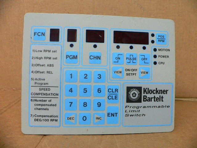Klockner Bartelt 500081 Programmable Limit Switch
