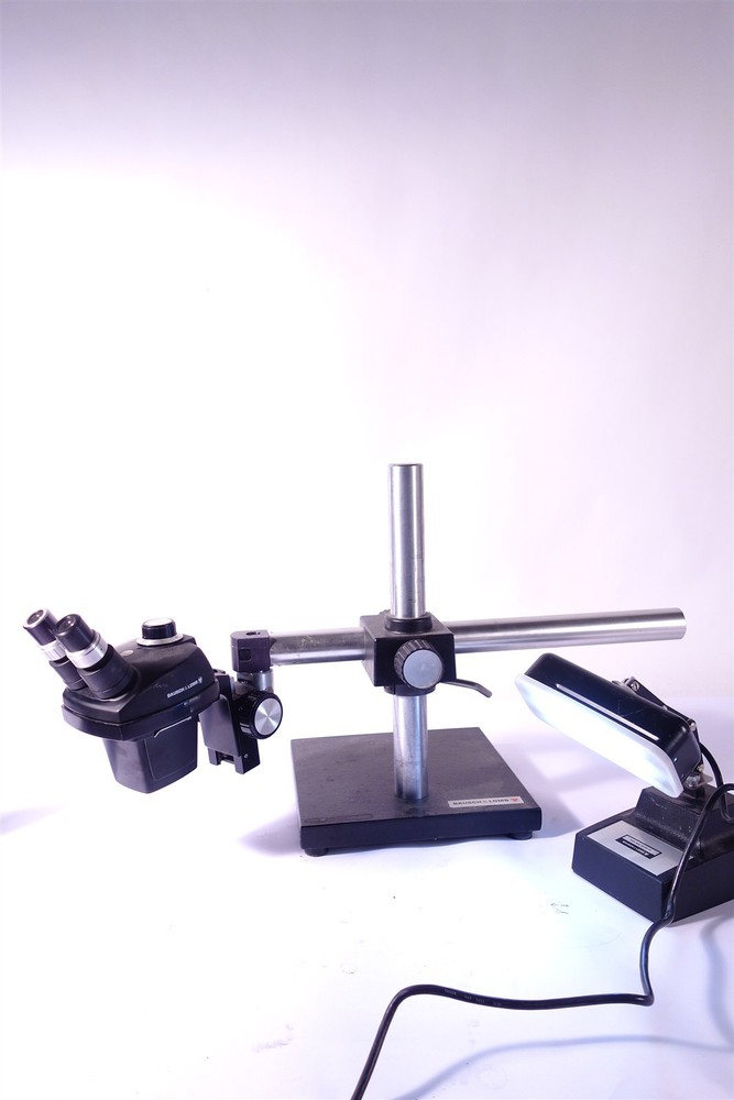 Bausch StereoZoom Stereo Microscope + Stand +Cold Light Source - Excellent