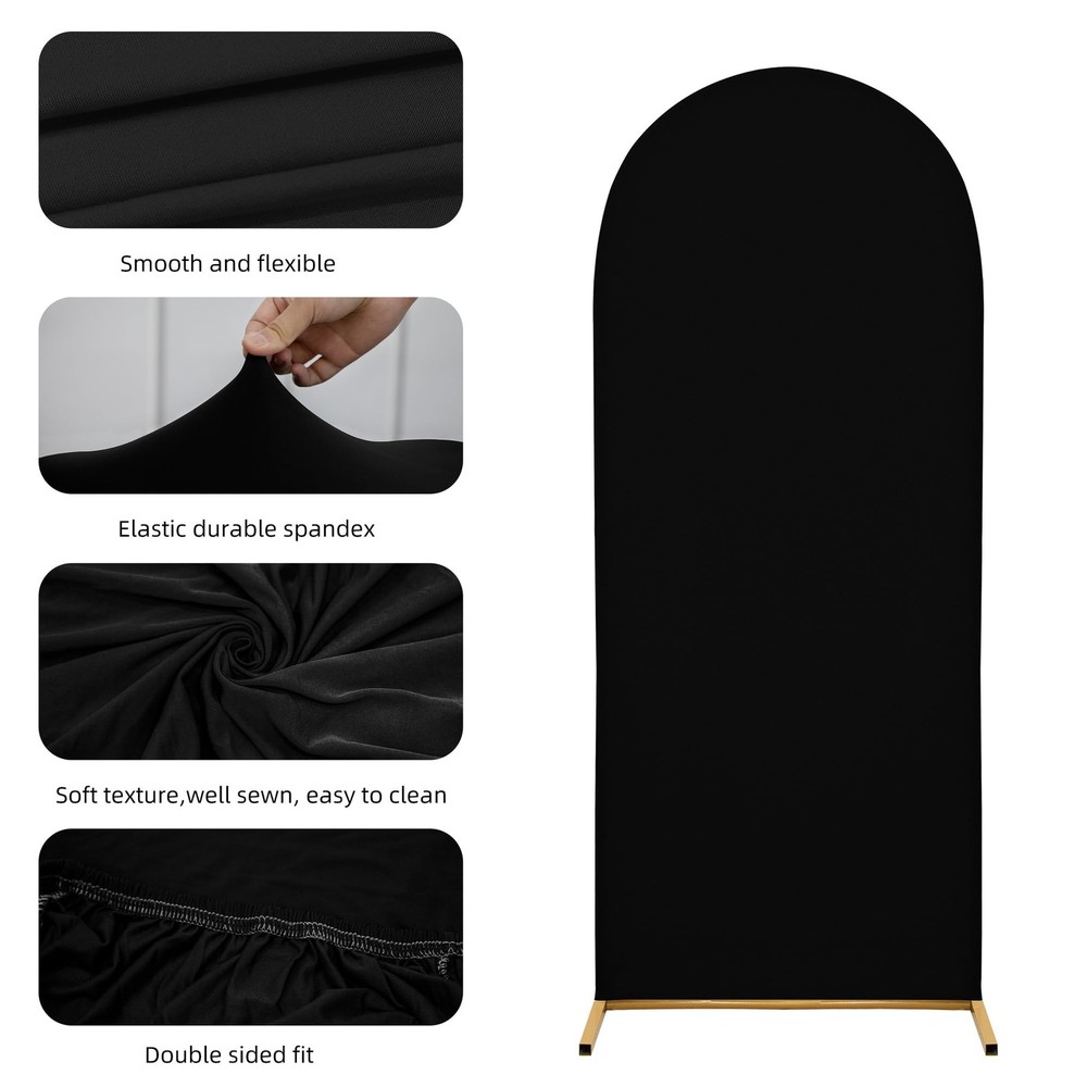 3-Piece Arch Cover Bundle – 7.2FT, 6.6FT & 6FT Stretch Spandex Backdrop Set –...
