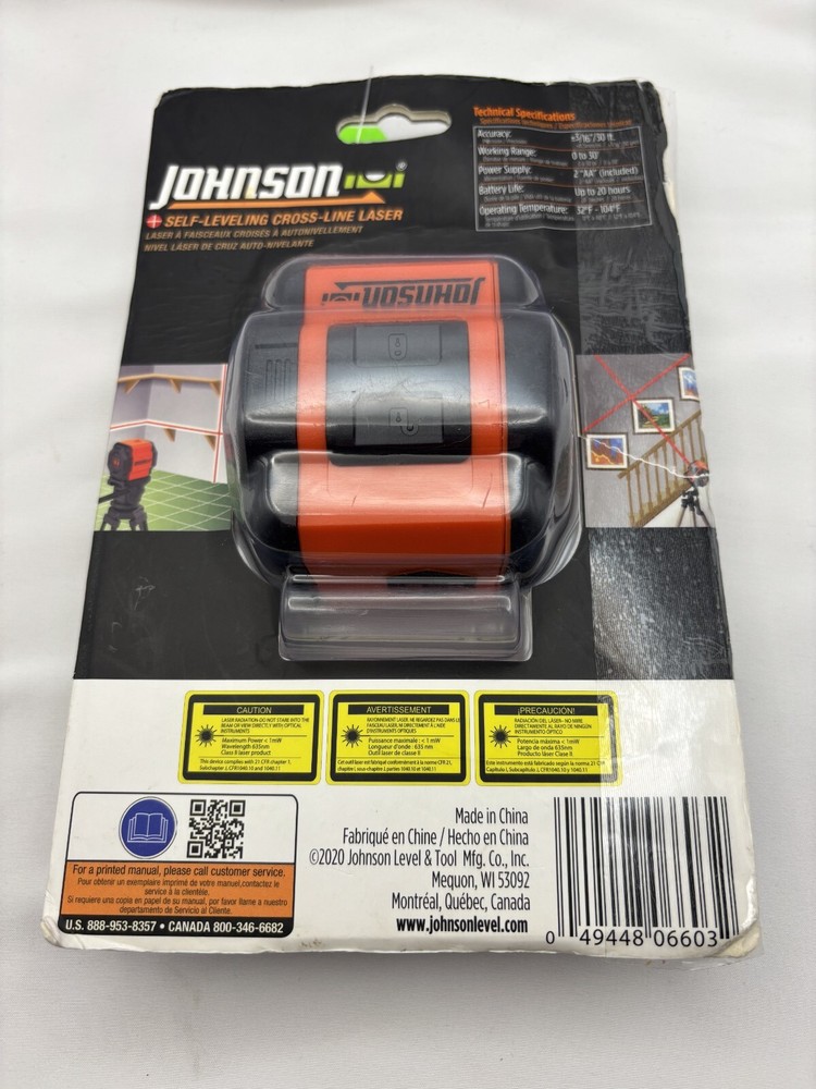 JOHNSON Self Leveling Cross Line Laser 40-6603