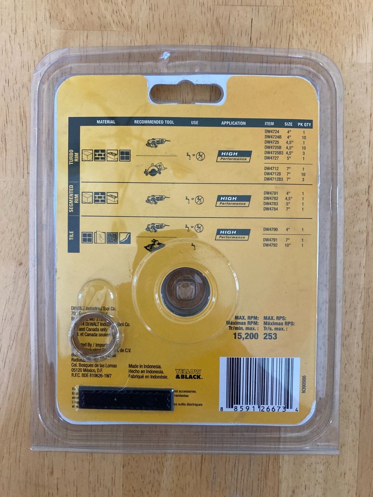DEWALT 4" HIGH PERFORMANCE CONTINUOUS RIM Blade #DW4790 Sealed