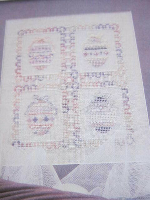 Cross Stitch Pattern Lesa Steele Beaded Pastel Easter Eggs Spring Sampler