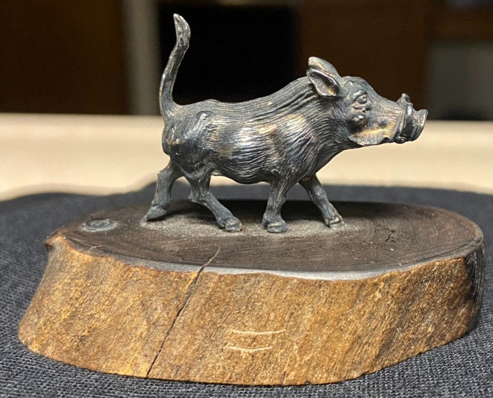 Patrick Mavros Silver Warthog Miniature Figure