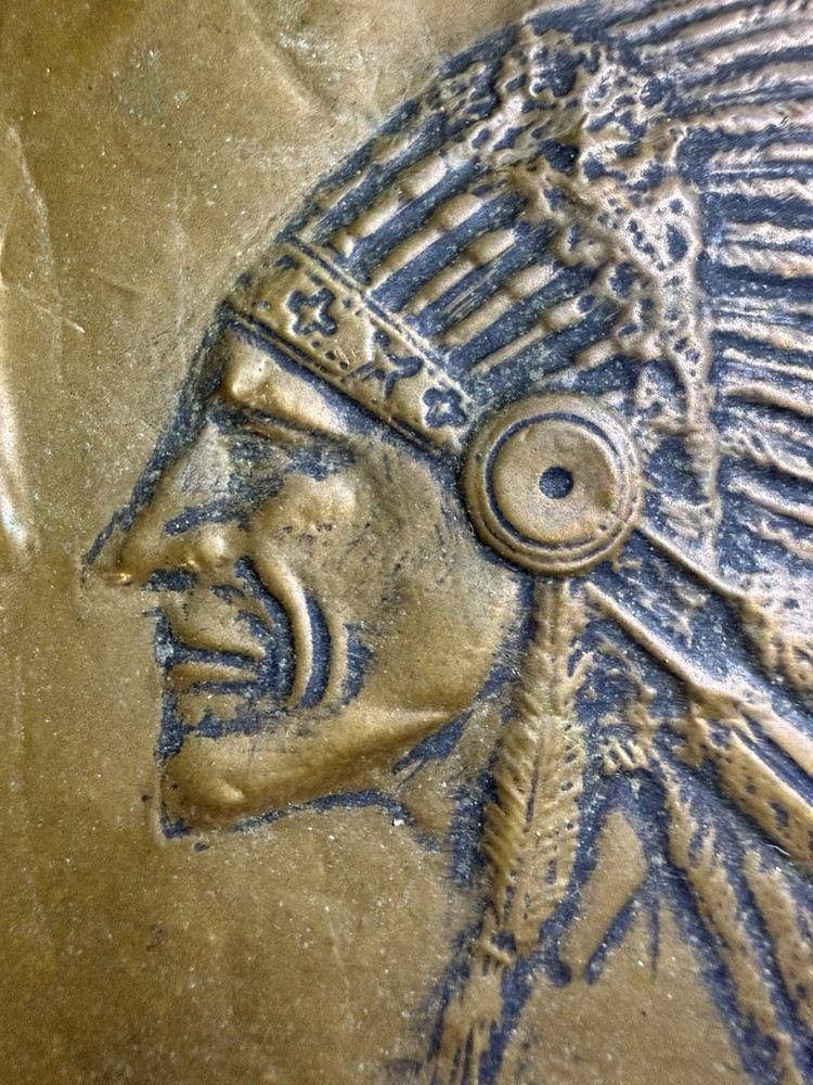 Vintage Native American Copper Plaque.