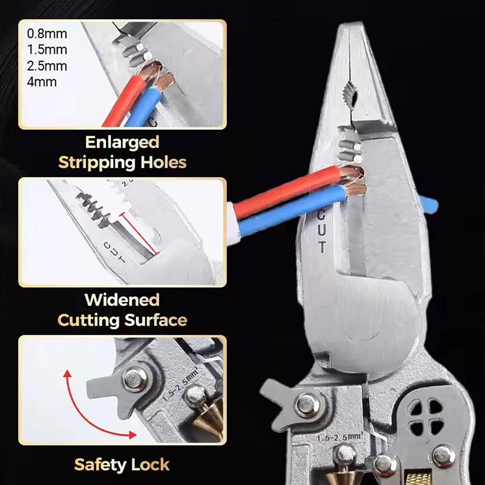 Voltage Tester Pliers Multi Tool Wire Stripper for AC DC Wire Twisting Cutting