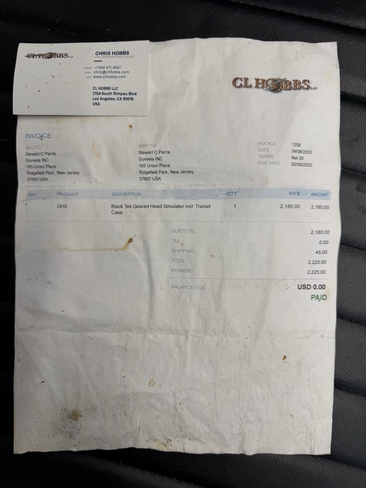 Black Tek Geared Head Simulator