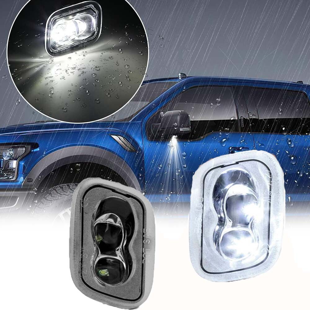 For 2015-2022 F150/17+ F250 F350 LED Tow Mirror Puddle Courtesy Light Lamp SET