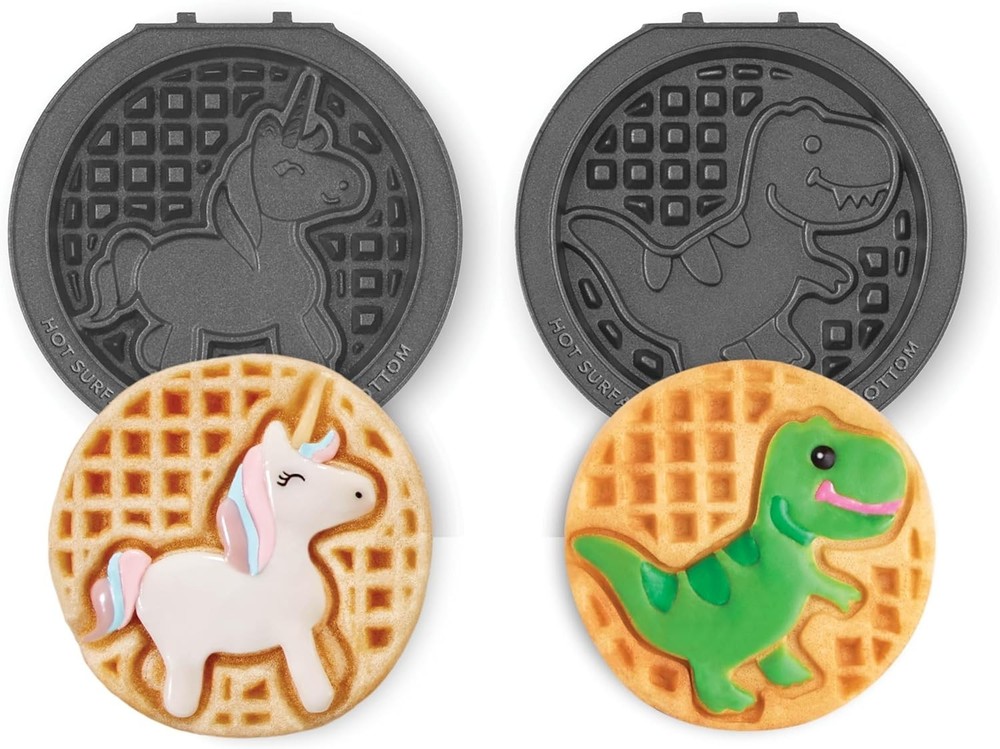 DASH Multimaker Mini System Two 4” Nonstick Removable Waffle Plates Set (Unicorn
