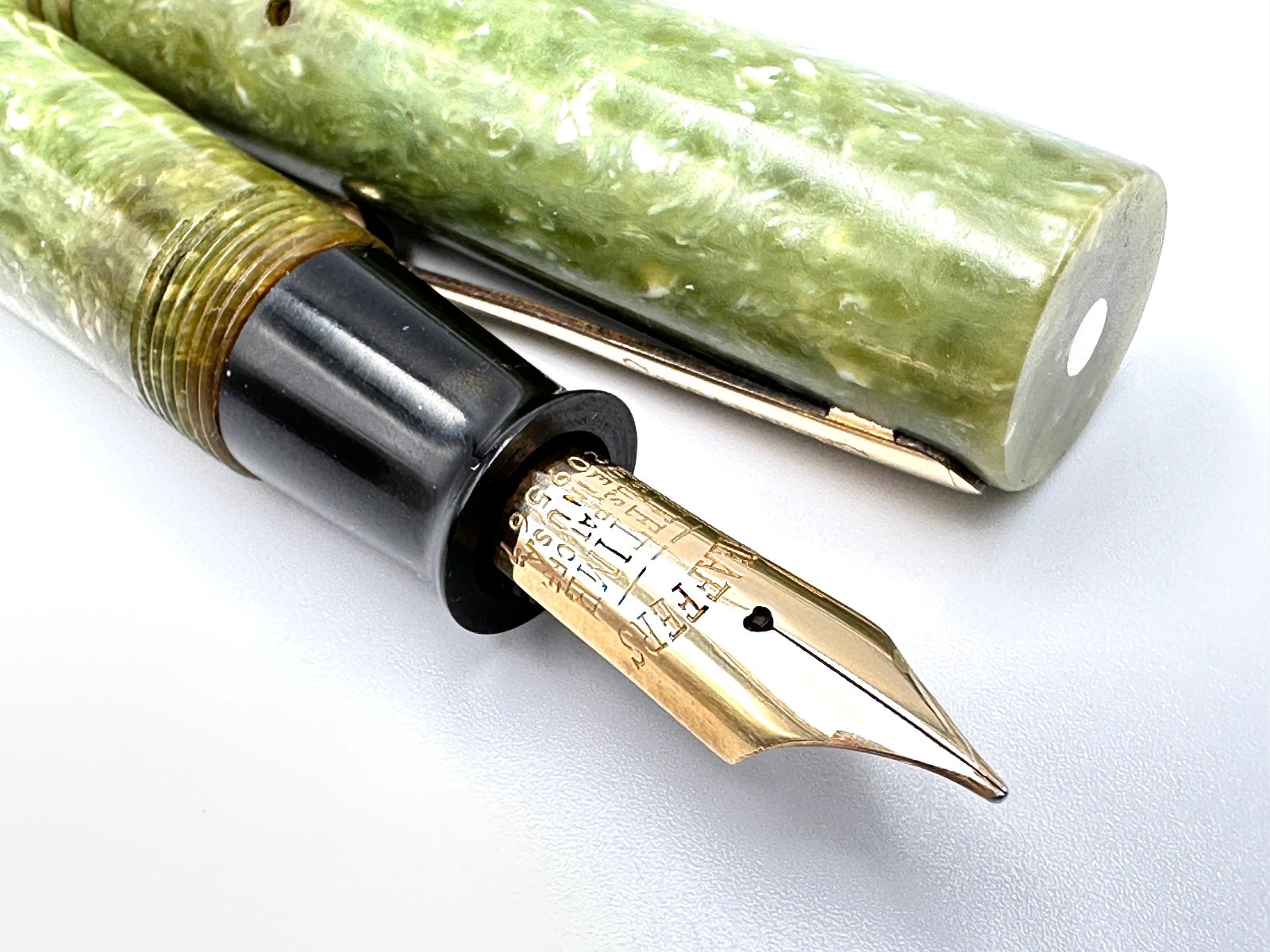 VINTAGE c1928 SHEAFFER LIFETIME FLAT TOP OVERSIZE Sr FOUNTAIN PEN 14K RESTORED