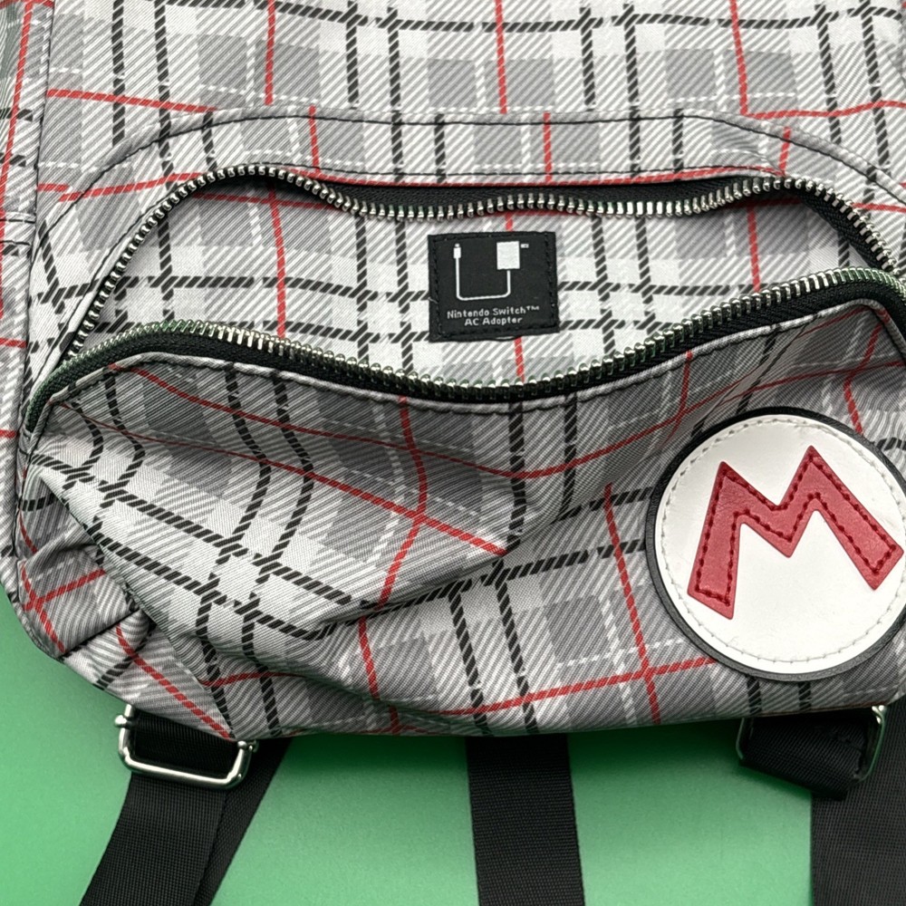 Mario Bros Controller Gear Super Plaid Mini Backpack Nintendo Switch Compatible