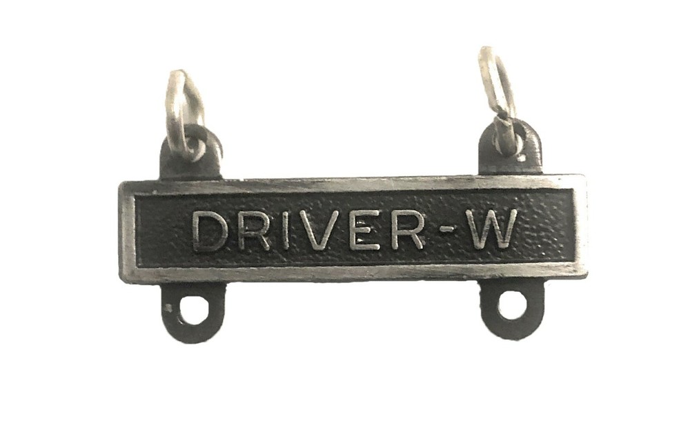 U.S. Army Driver "W" Silver Oxidized Qualification Bar (each)