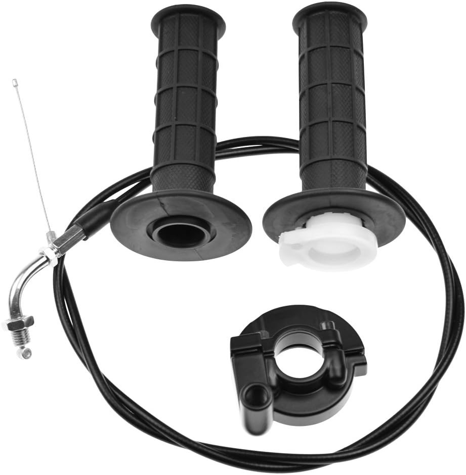 Twist Throttle Accelerator Handle Grips and Bent Cable Set for 50Cc 110Cc 125Cc