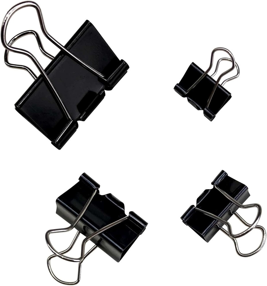 Assorted Sizes Binder Clips, Metal Paper Clps 4 Assorted Sizes,
