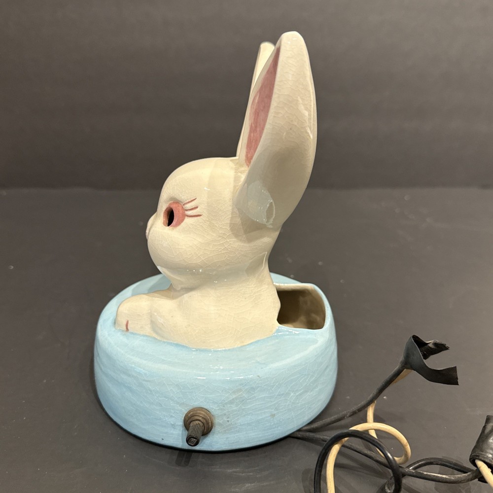 Vintage Mid Century Rabbit Night Light - READ