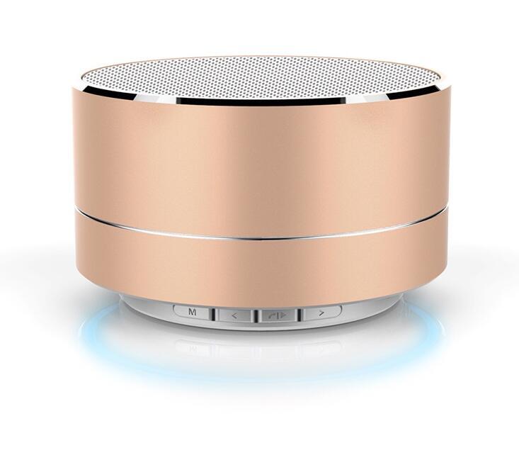 Mini Brushed Metal Bluetooth Speaker with Reflective LED Light A10