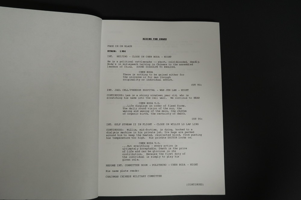 Riding the Snake Original TV Script Screenplay Stephen J. Cannell Studios 2006