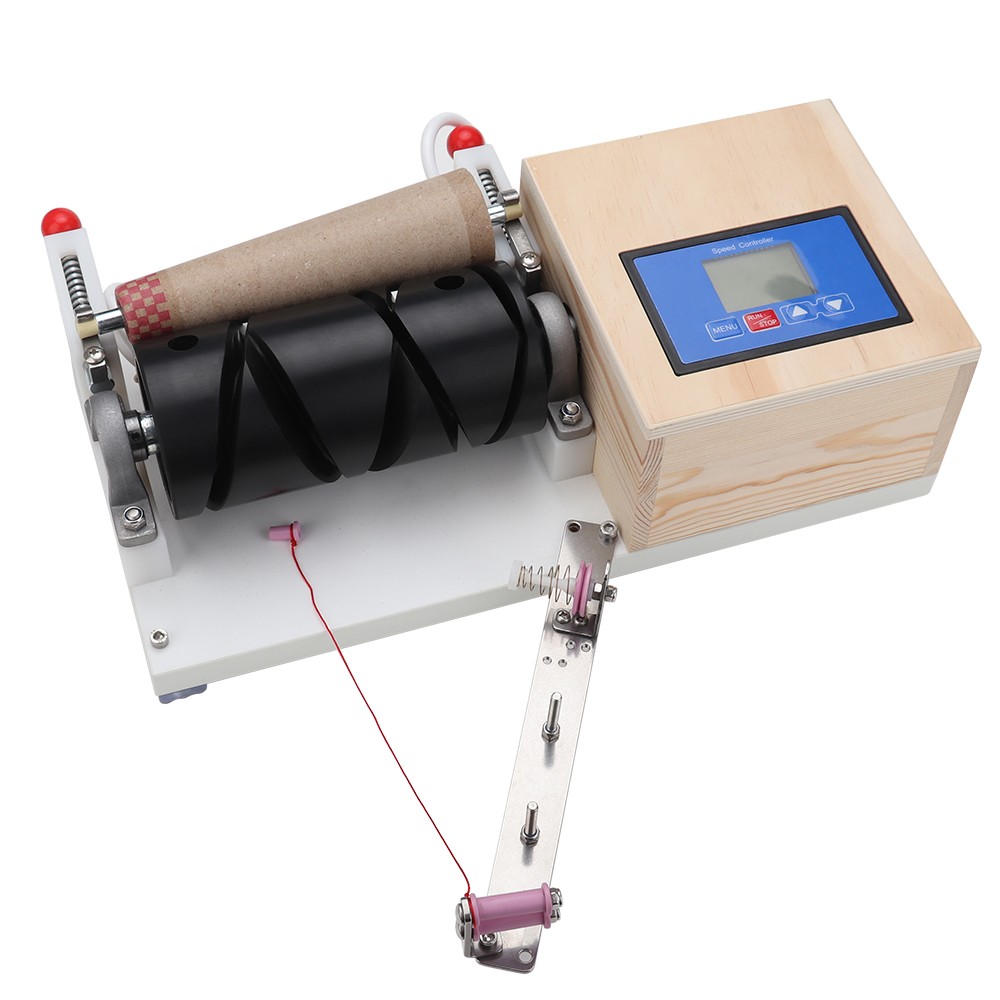 Yarn Winder Machine Wooden Cone Thread Winder With Timing & Stranding Function