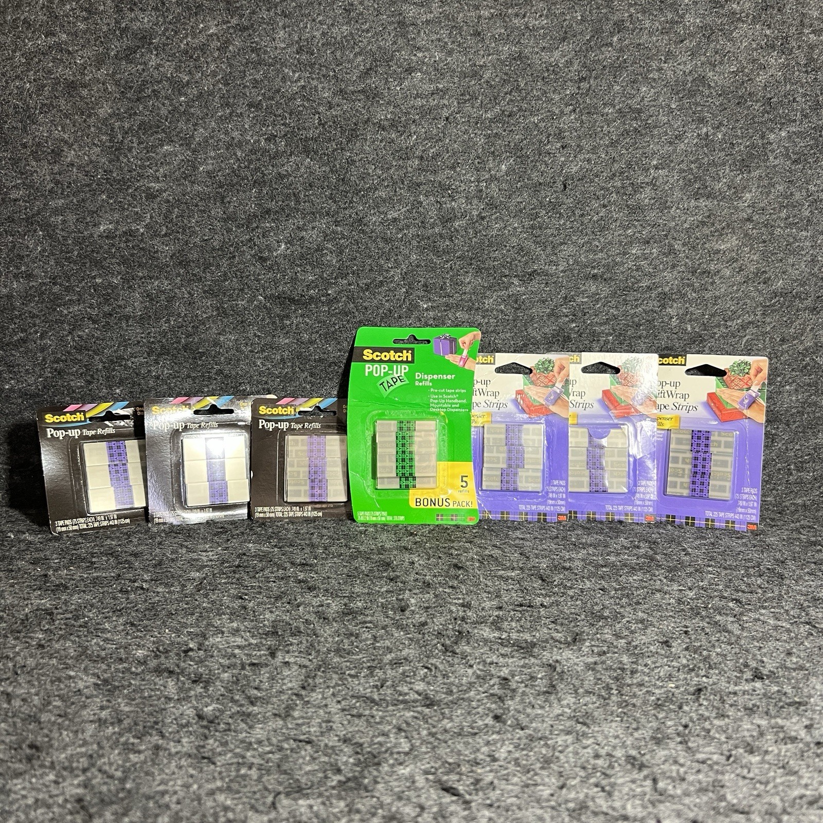 Scotch Pop-Up Gift Wrap Tape Strip Refills 1725 Total -75 Strips X 23 Pads- NIB