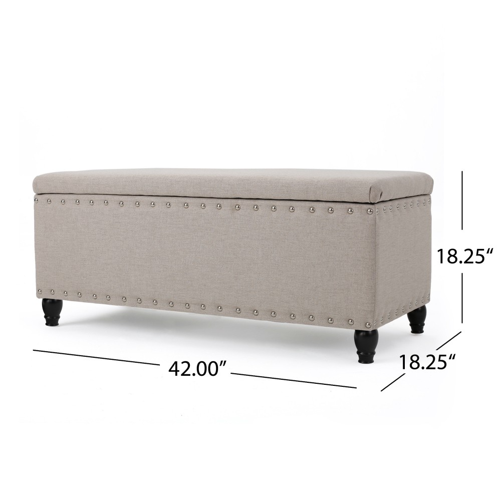Storage Bench with Birch Legs and Storage Space