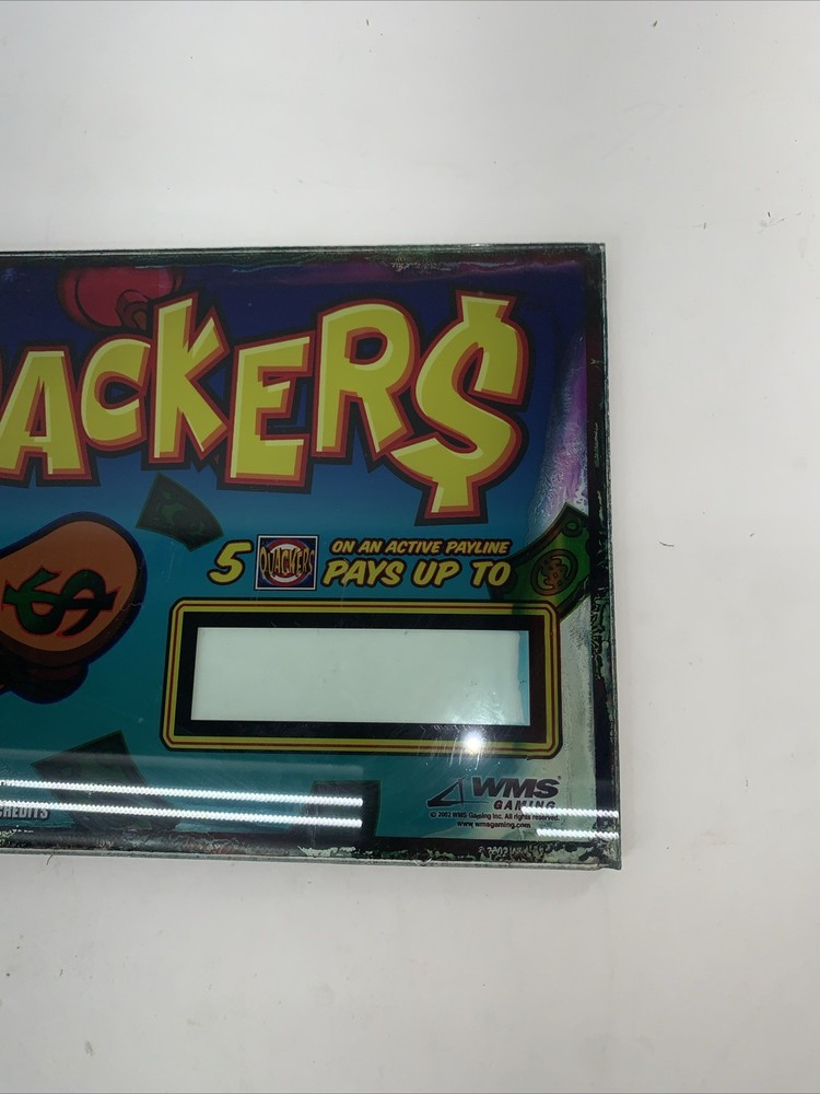 WMS GAMING CASINO SLOT MACHINE GLASS PANEL Quacker$ Quackers