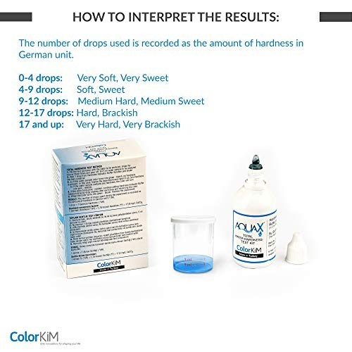 Water Hardness Test Kit for Pool, Aquarium & Drinking Water - Improve Softener E