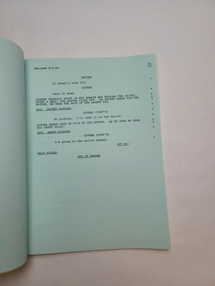 COACH / Alan Kirschenbaum 1994 TV Script, Pat Crawford Brown "Pros & Cons"