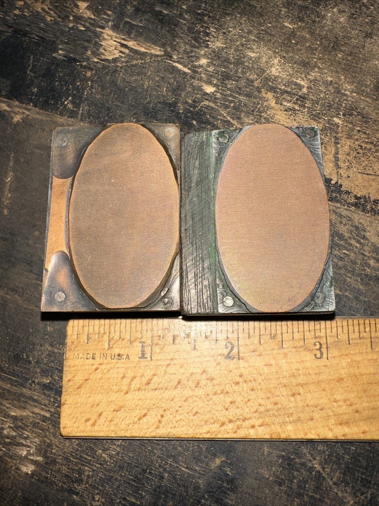 Print Blocks “ 2 Oval Copper Backgrounds “