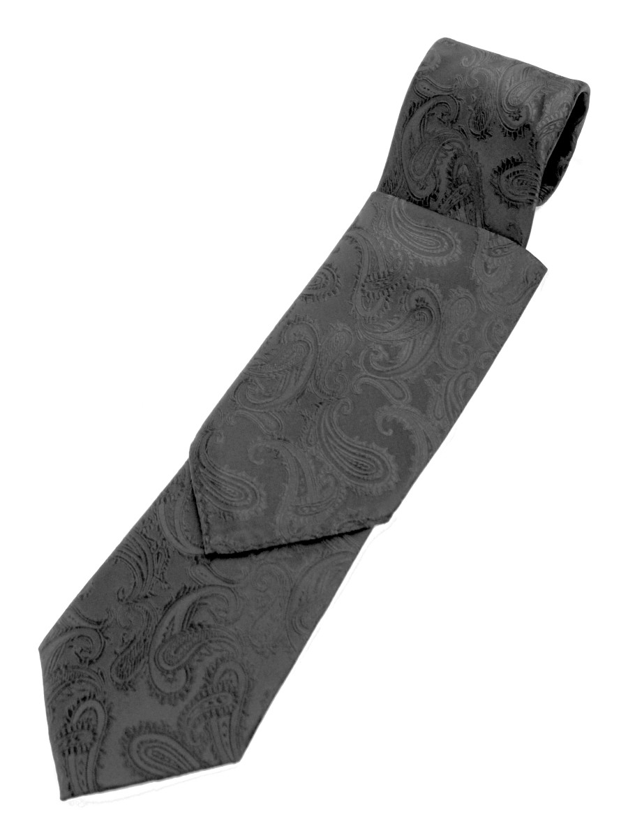 MEN'S CHARCOAL PAISLEY TUXEDO VEST, TIE & HANKIE SET. FORMAL DRESS WEDDING PROM