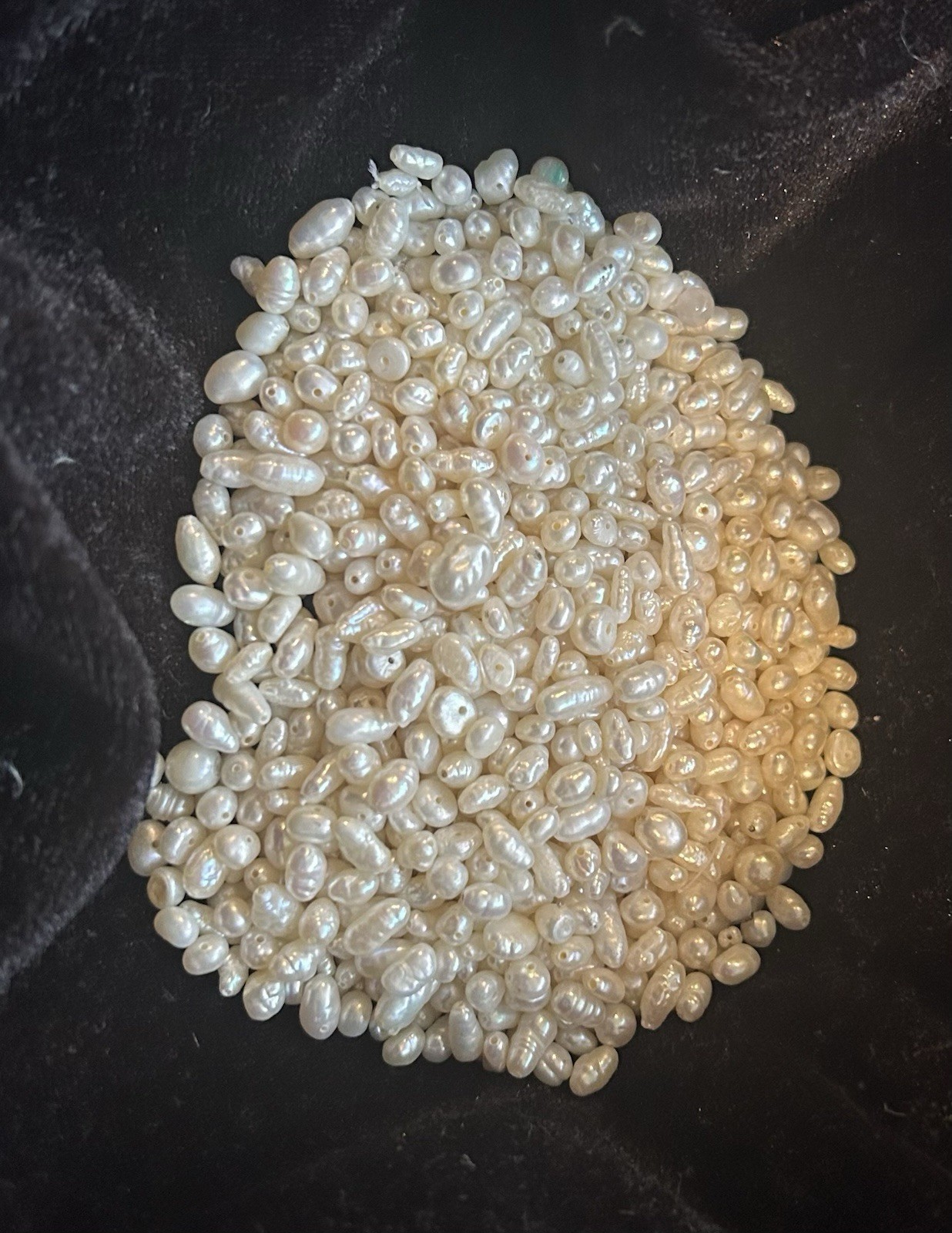 100 VINTAGE GENUINE FRESHWATER BIWA NATURAL PEARL RICE BAROQUE BEADS FREE SHIP