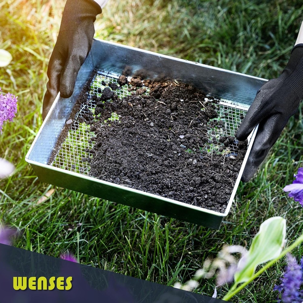 Standard sized garden soil sifting sieve