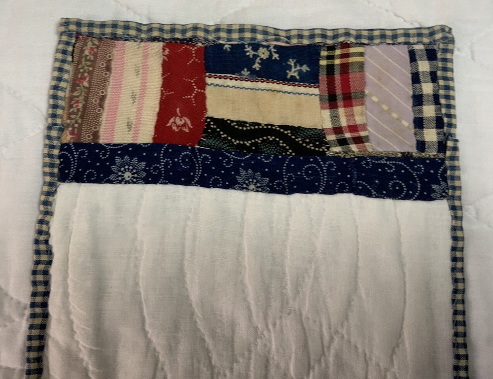 Vintage Antique Quilt Table Topper, Small, Patchwork Quilt Pieces, Rectangle