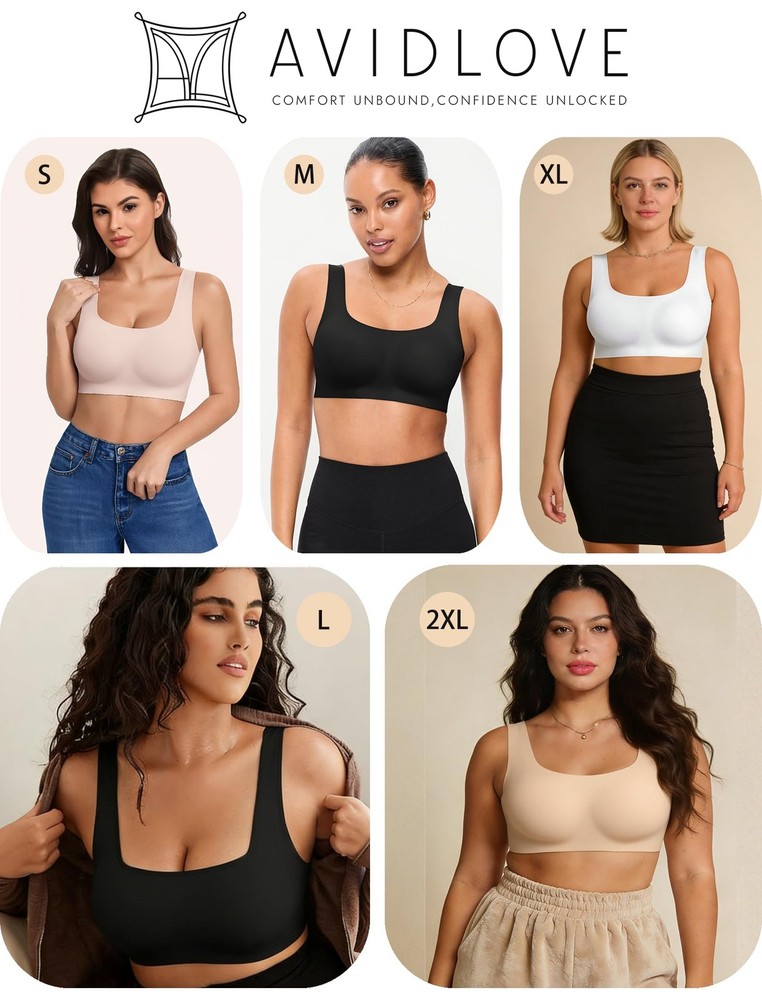 Avidlove Women's Comfy Pullover Wireless Bra Seamless XX-Large, Nude