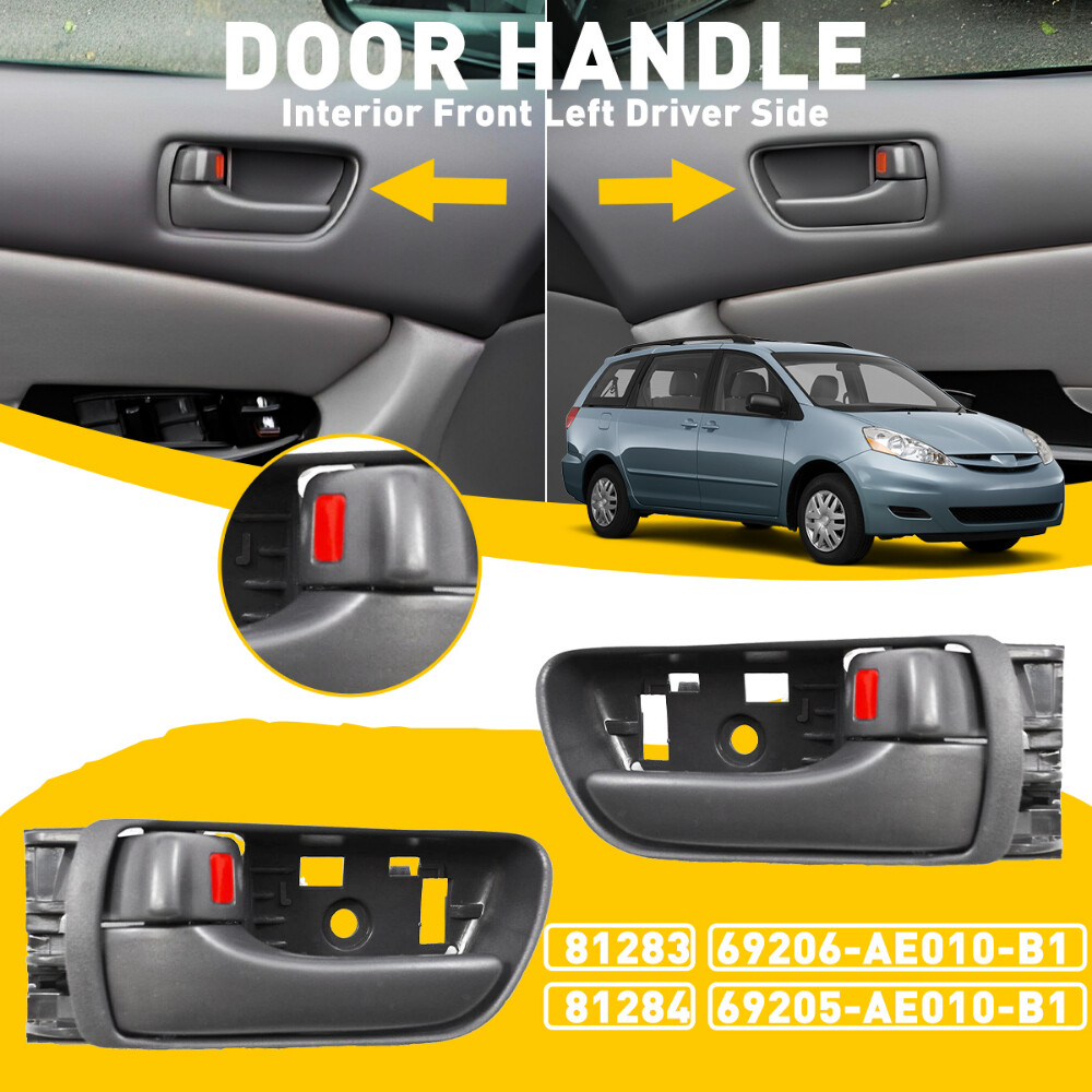 For Toyota Sienna Inner Inside Interior Door Handle Gray Front Left Right Pair